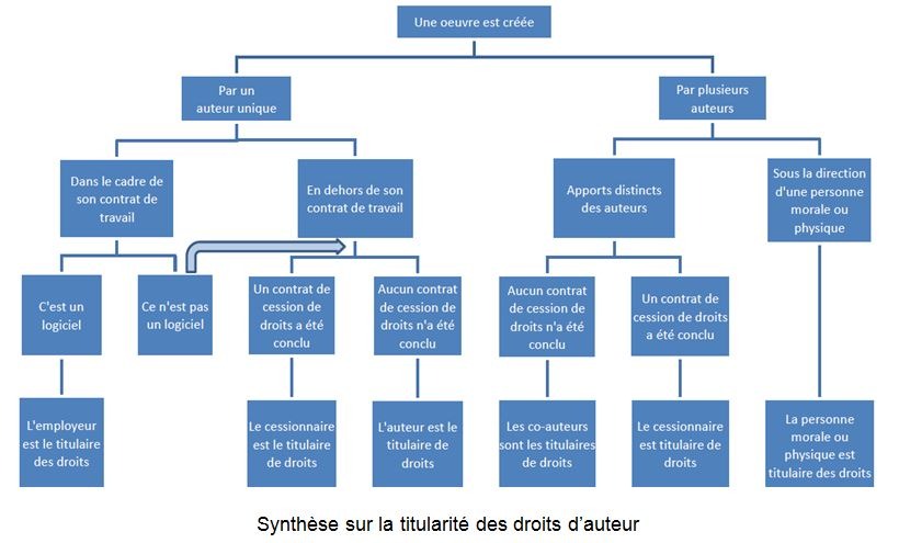 Schéma explicatif sur la titularité des droits