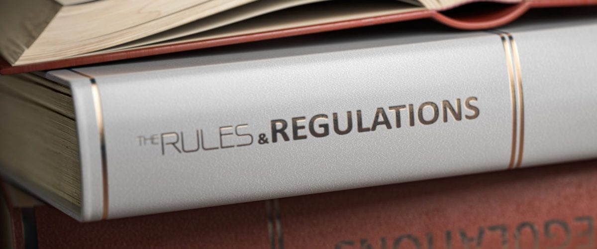 Rules and regulations book. Law, rules and regulations concept. 3d illustration