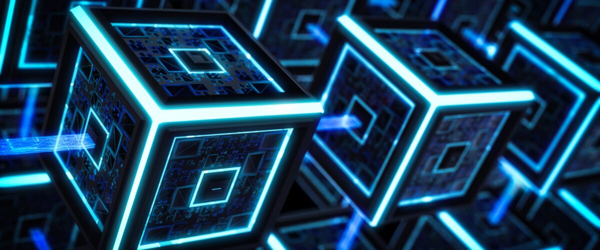 block-chain-modern-sci-fi-technology-background Visuel Blockchain