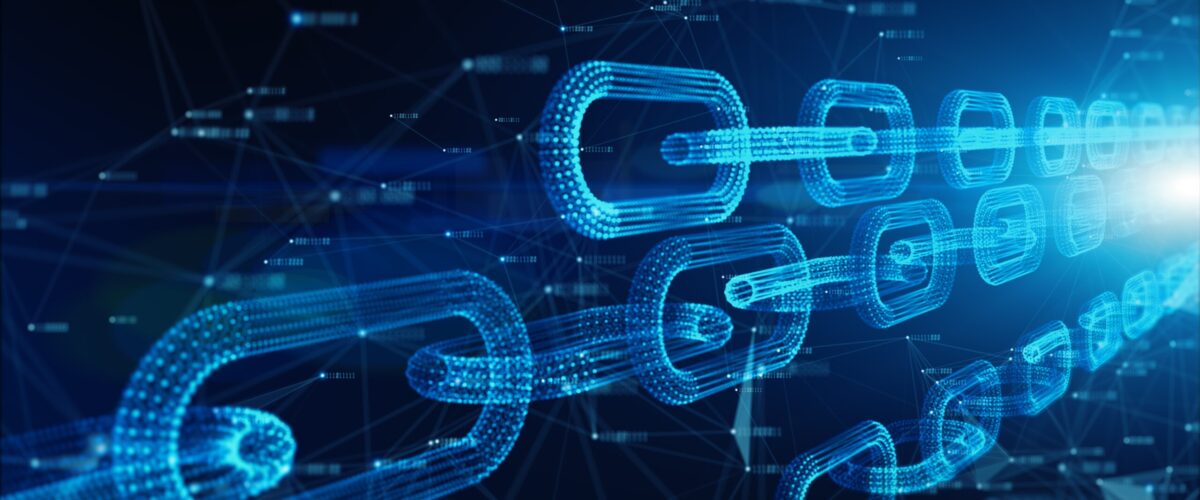 Depth of field, Network Chain Links Connections, Crypto currency Block chains