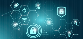 Illustration numérique avec cadenas, réseau connecté et icônes technologiques symbolisant la protection et la sécurisation des actifs numériques